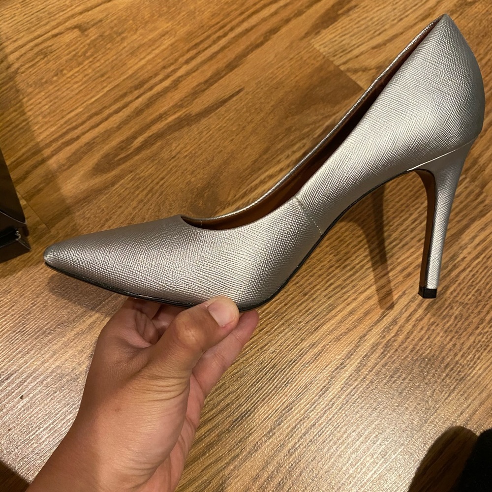 Christian Siriano metallic stiletto heels